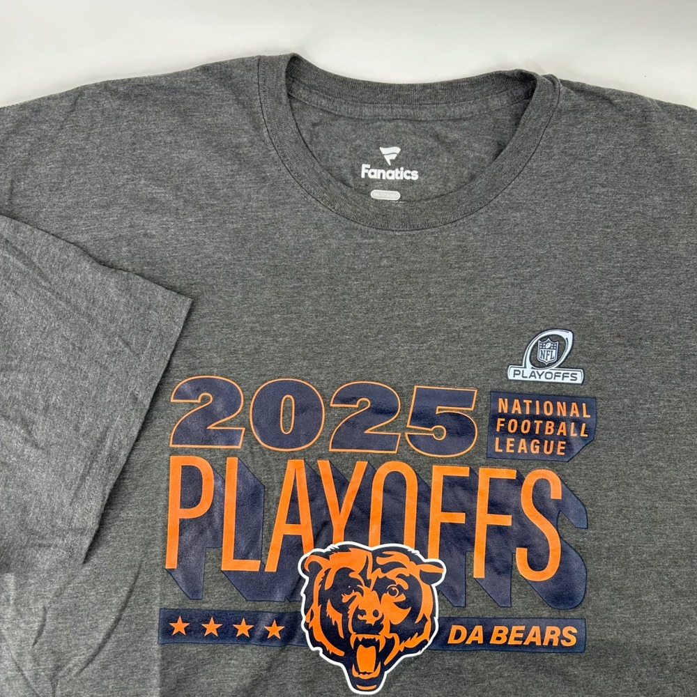 Fanatics Chicago Bears T-Shirt Mens 3XL Charcoal 2025 NFL Playoffs Da Bears Tee